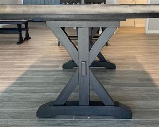 Rustic Farmhouse Trestle Table w/ Chairs & Benches Table: 30.5x40x78in HxWxD