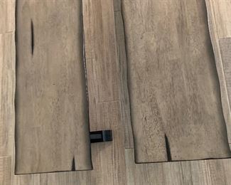 Rustic Farmhouse Trestle Table w/ Chairs & Benches Table: 30.5x40x78in HxWxD