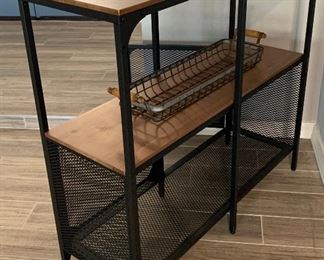 Rustic/Industrial/Farmhouse Iron Mesh & Wood Console/Hallway Table Cabinet 37.5x39.5x14.5 HxWxD