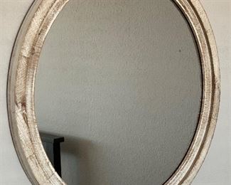 Rustic Farmhouse Round Mirror 23.5in diameter x 1in Deep