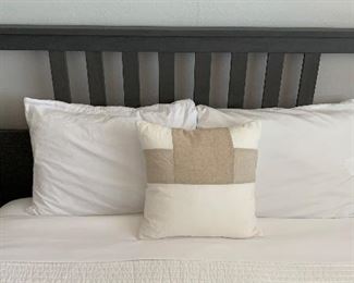 Queen Hemnes Luroy Charcoal Grey Bed Complete 47x65x83. Bed height 22in HxWxD