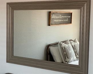 Grey Frame Mirror Rectangular 30x42in