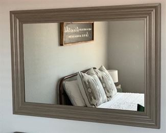 Grey Frame Mirror Rectangular 30x42in