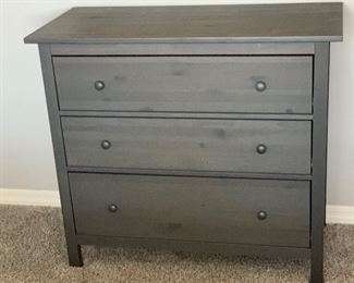 #2 Hemnes Charcoal Grey Wash 3-Drawer Chest/Dresser 37.5x42.5x19.5in HxWxD