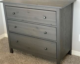 #2 Hemnes Charcoal Grey Wash 3-Drawer Chest/Dresser 37.5x42.5x19.5in HxWxD