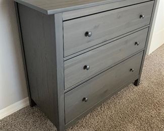 #2 Hemnes Charcoal Grey Wash 3-Drawer Chest/Dresser 37.5x42.5x19.5in HxWxD