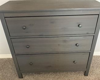 #2 Hemnes Charcoal Grey Wash 3-Drawer Chest/Dresser 37.5x42.5x19.5in HxWxD