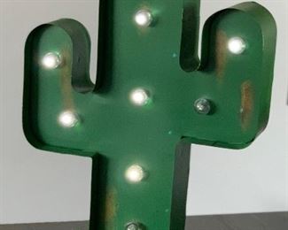 Lighted Saguaro Decor 16.hx10.5x4.5 HxWxD