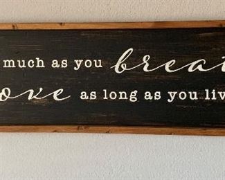 Rustic Farmhouse Decor Signs “breath” “Love” 13x47.5in