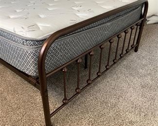 Queen Tubular Metal Frame Bed Complete 43x60x84in HxWxD