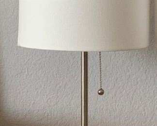 2pc Brushed Steel Table Lamps 19in H x 9in Diameter