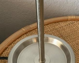 2pc Brushed Steel Table Lamps 19in H x 9in Diameter