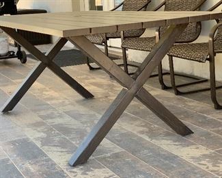 Outdoor Patio Metal Table & 6 Chairs Table: 29.5x39x70in HxWxD