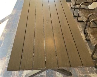 Outdoor Patio Metal Table & 6 Chairs Table: 29.5x39x70in HxWxD