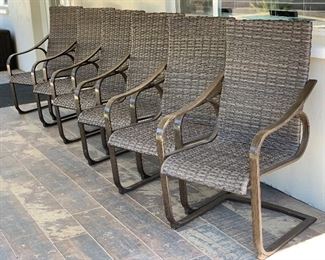 Outdoor Patio Metal Table & 6 Chairs Table: 29.5x39x70in HxWxD