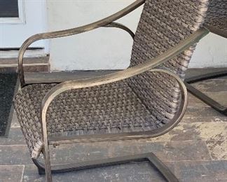 Outdoor Patio Metal Table & 6 Chairs Table: 29.5x39x70in HxWxD