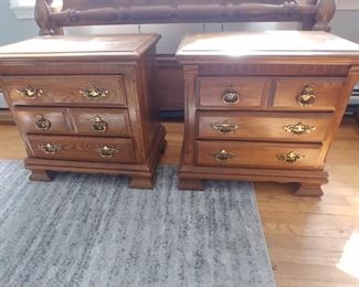 Pair of solid oak nightstands $100