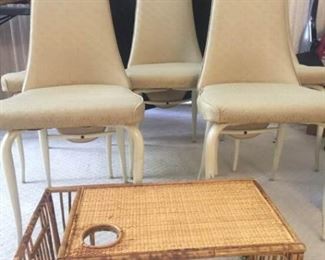 5 MidCentury Chairs  Rattan Lap Table