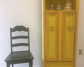 Armoire, Chair, Snow Globes, Lighted Lamp
