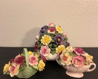 Aynsley, Adderley, and Thorley Fine Bone China Floral Figurines