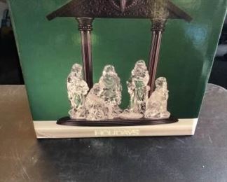 Home for the Holidays Glass Nativity