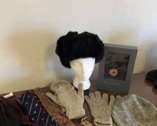 Wonderful Mens Winter Russian Fur Hat, Cashmere Scarf, Gloves, Cufflinks,