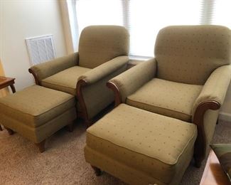 Set of upholstered chairs with ottoman $50 each