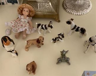 Miniature animals and dolls $5 each