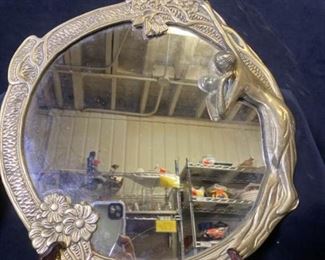 134m Art Nouveau Metalwork Mirror