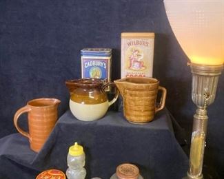 201m VIntage Tins, Crocks  Lighting