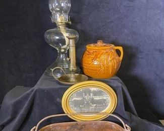 167m McCoy Bean Pot, Copper Pot, Oil Lamp  Go To Bed Light