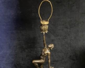 226m Art Deco Nude Metalwork Lamp