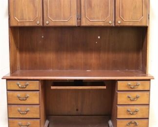 Desk with overhead cabinets
