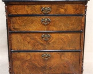Burl front 4 drawer chest