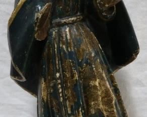 Painted robed man statue carved wood