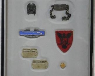 Framed WW II military medal collage