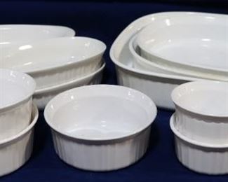 Corning French White group of 12 pieces