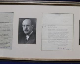 Franklin D Roosevelt signed response letter