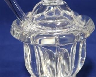 Baccarat covered mustard with spoon