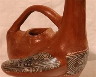 Central American Duck shape pottery water jug