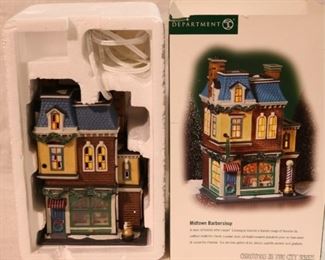 Dept 56 Midtown Barbershop lighted house