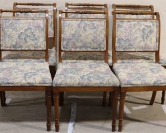 Set of 6 upholstered back dining chairs