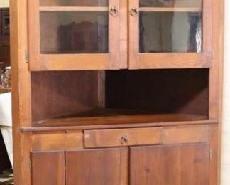 Corner Cabinet 2 glass doors over 2 blind doors