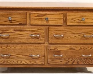 3 over 4 refinished oak dresser