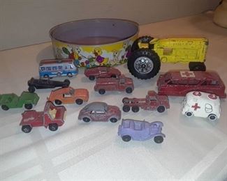 VINTAGE DIE CAST HUBLEY TRACTOR AND MIDGE TOY AND TOOTSIE TOYS