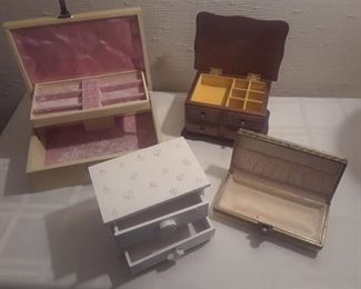 4 ASSORTED JEWELRY BOXES
