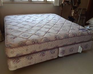 KING SIZE FRAME BOXSPRINGS AND MATTRESS
