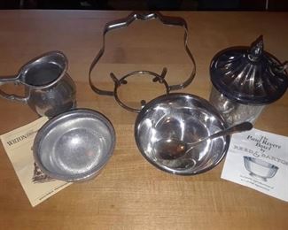 VARIOUS REED AND BARTON SILVERPLATE AND WILTON PEWTER