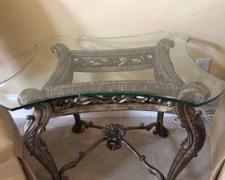 Glass top of the end tables