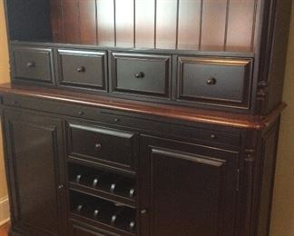bottom of hutch with wine rack